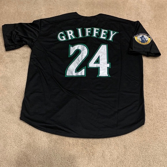 Ken Griffey Jr Seattle Mariners Jersey Mens XL NWT 2016 Black Alt w patches - Picture 11 of 14